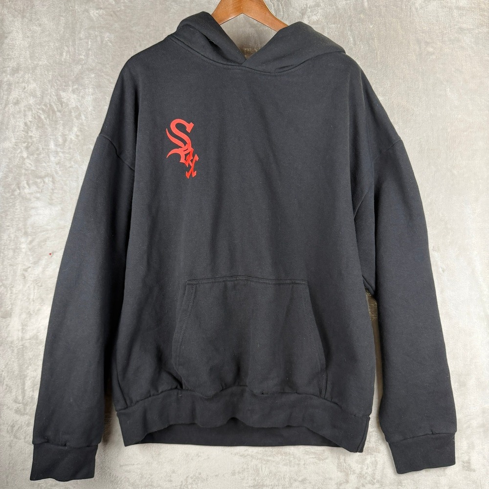 Line Up Chicago White Sox Hoodie Black Red Gothic Logo Mens 2XL LS16001 P16175